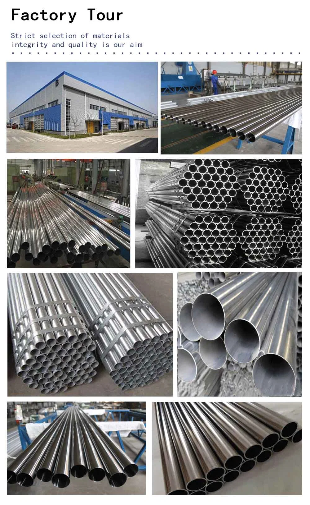ASTM TP304L 316L 904L 304 1.4301 Bright Annealed Seamless Stainless Steel Pipe Tube